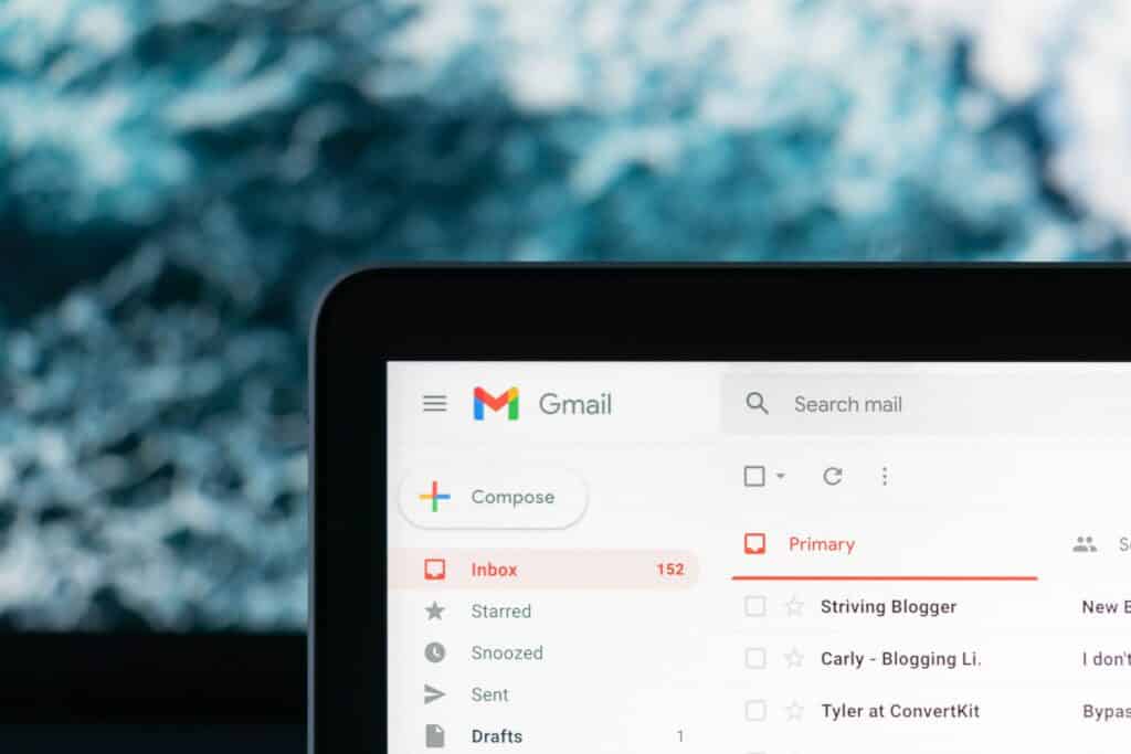 Gmail interface