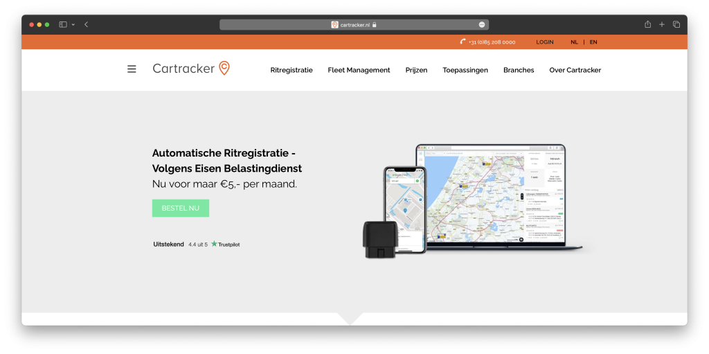 Ritregistratie app: Cartracker